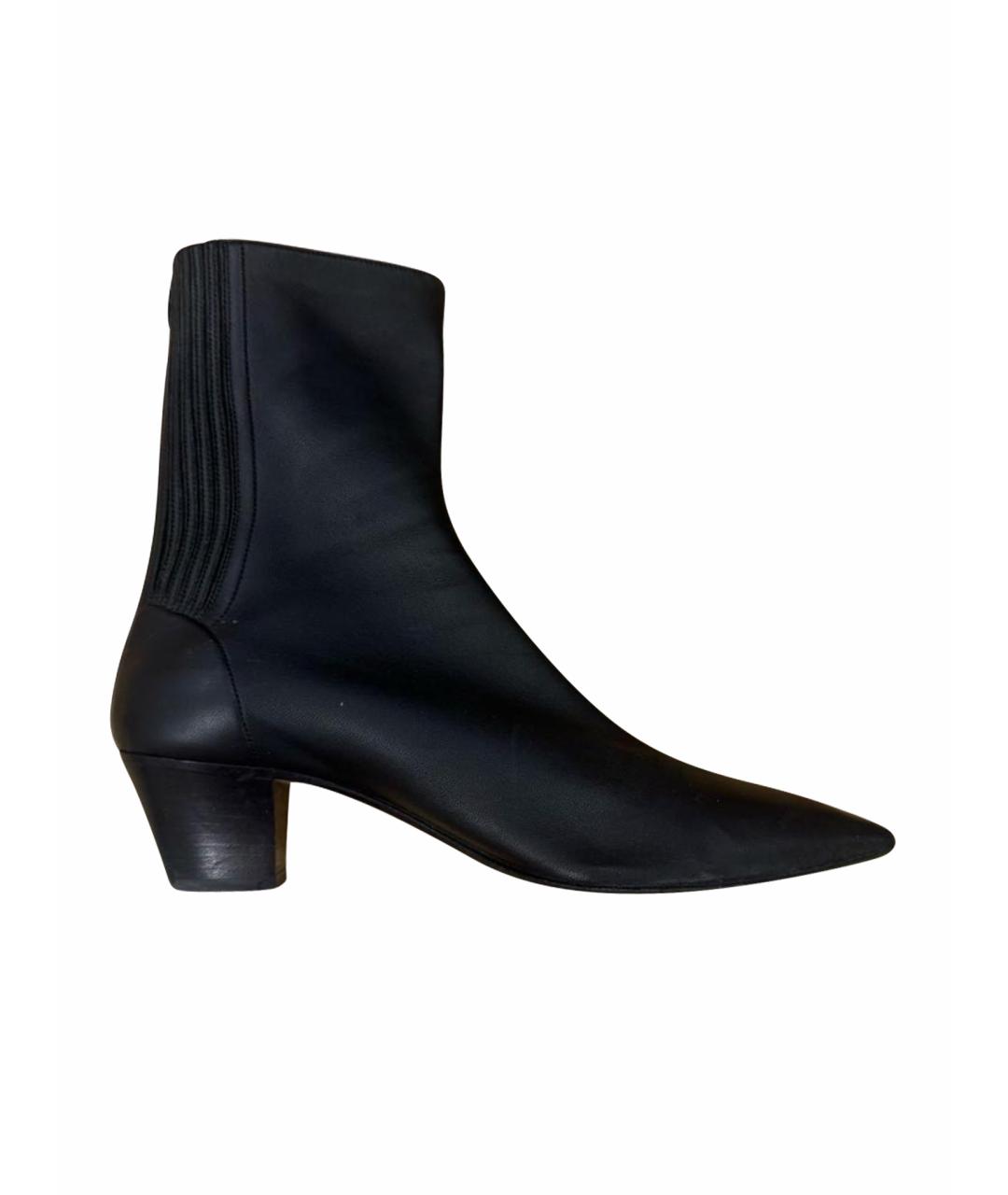AQUAZZURA Черные кожаные ботильоны, фото 1