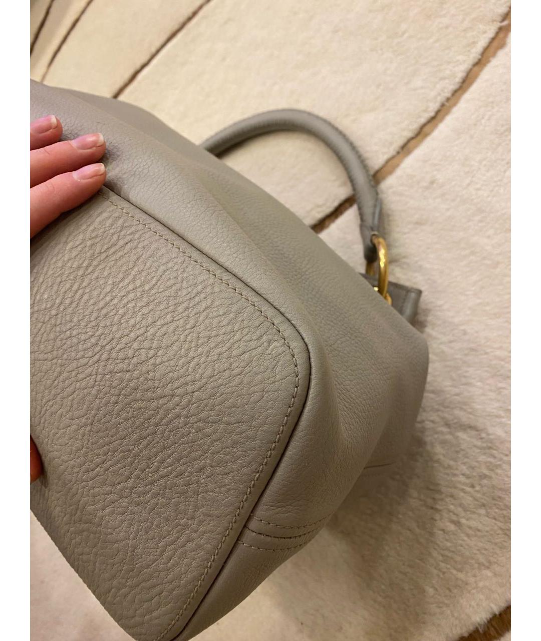 PRADA Бежевая кожаная сумка тоут, фото 7