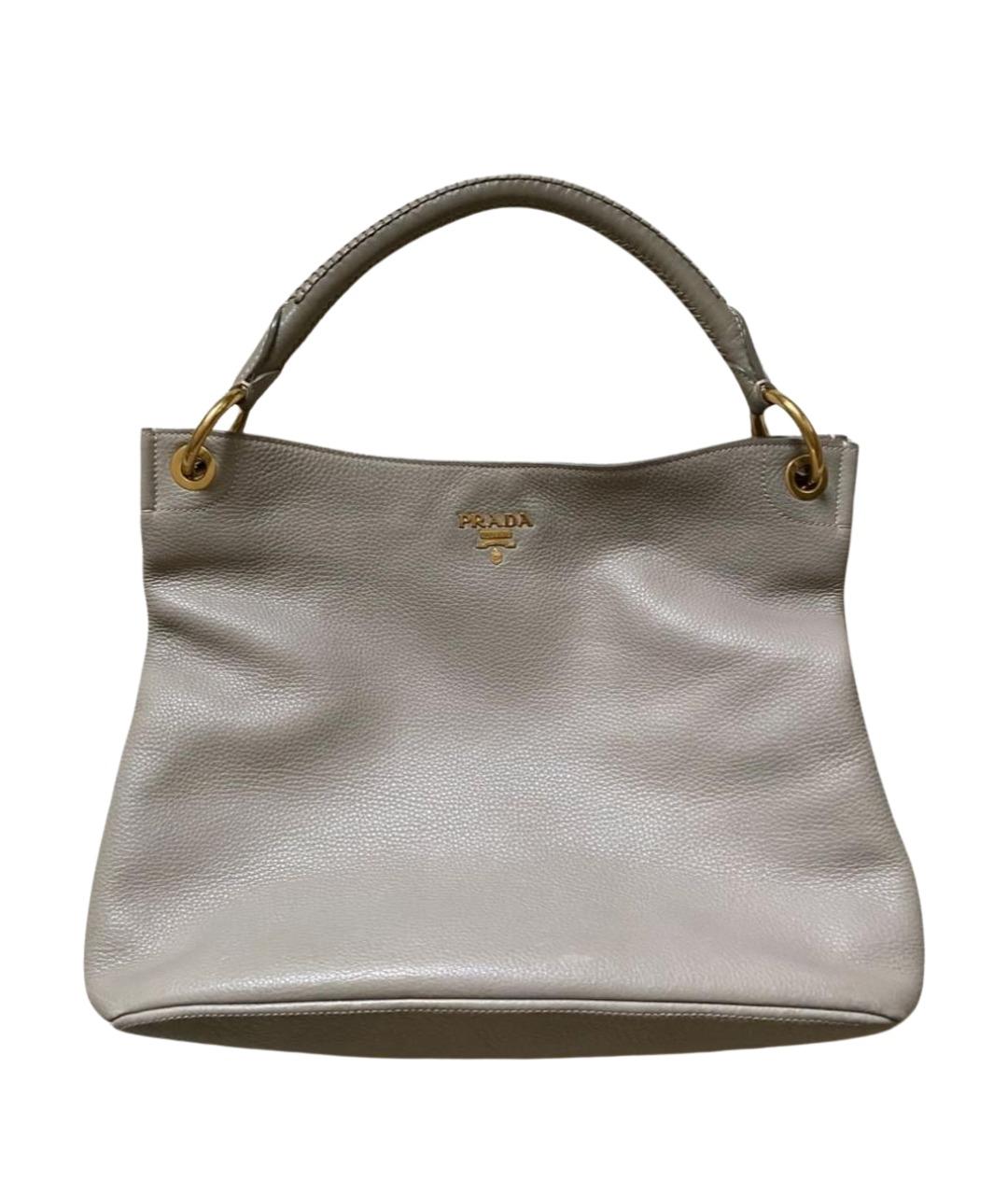 PRADA Бежевая кожаная сумка тоут, фото 1