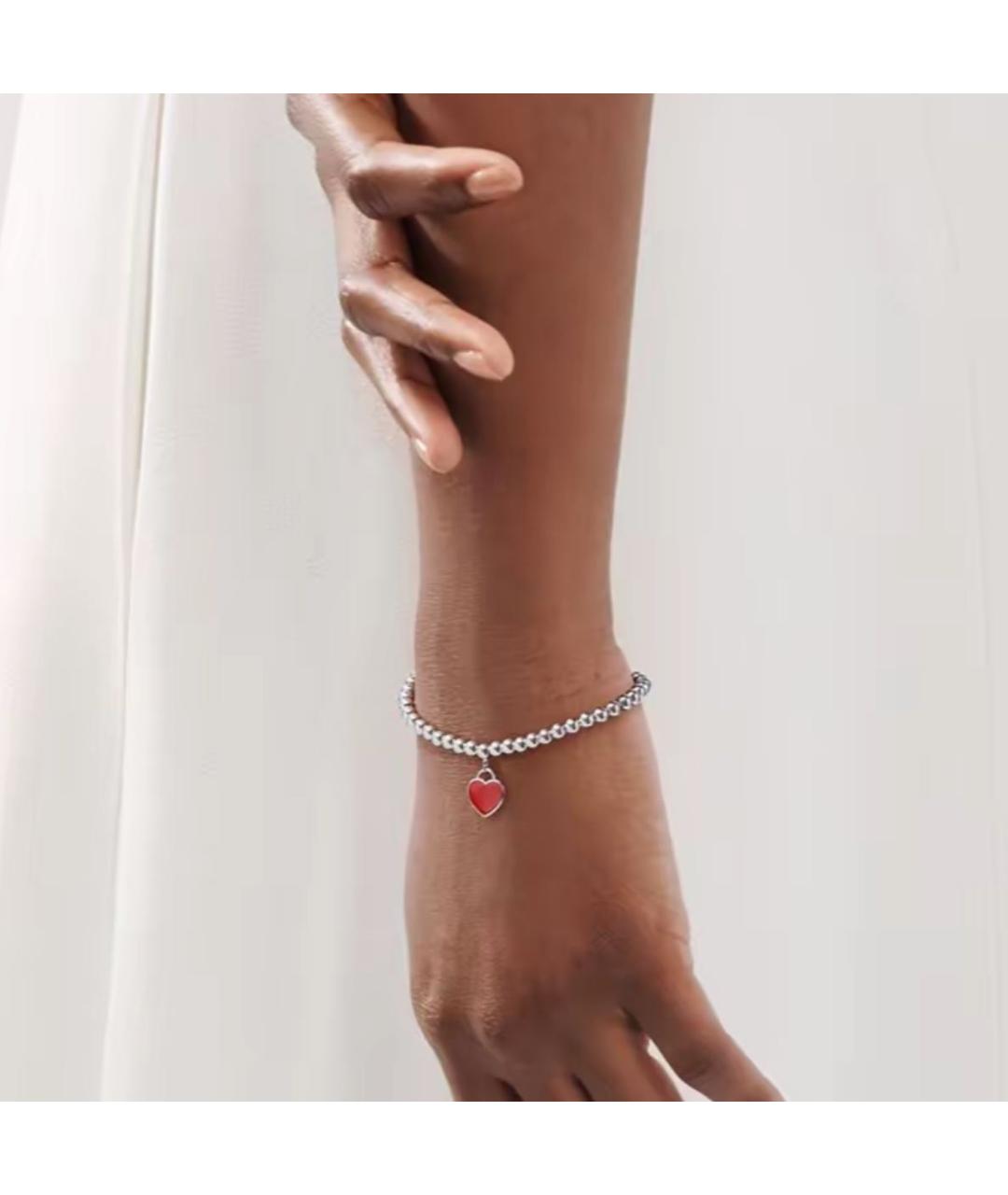 TIFFANY&CO Красный серебряный браслет, фото 6