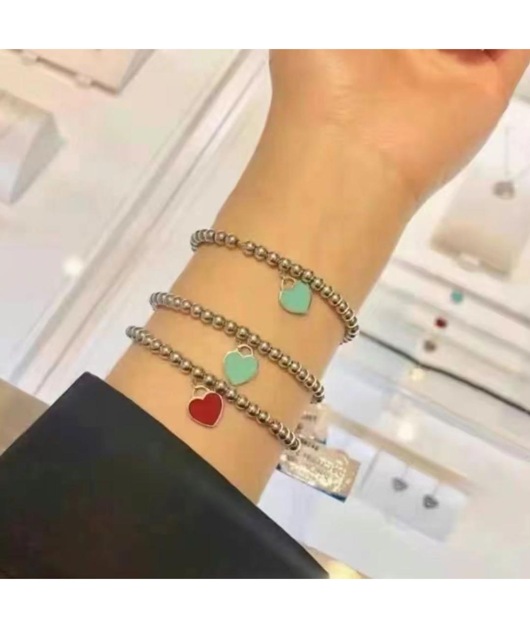 TIFFANY&CO Красный серебряный браслет, фото 8