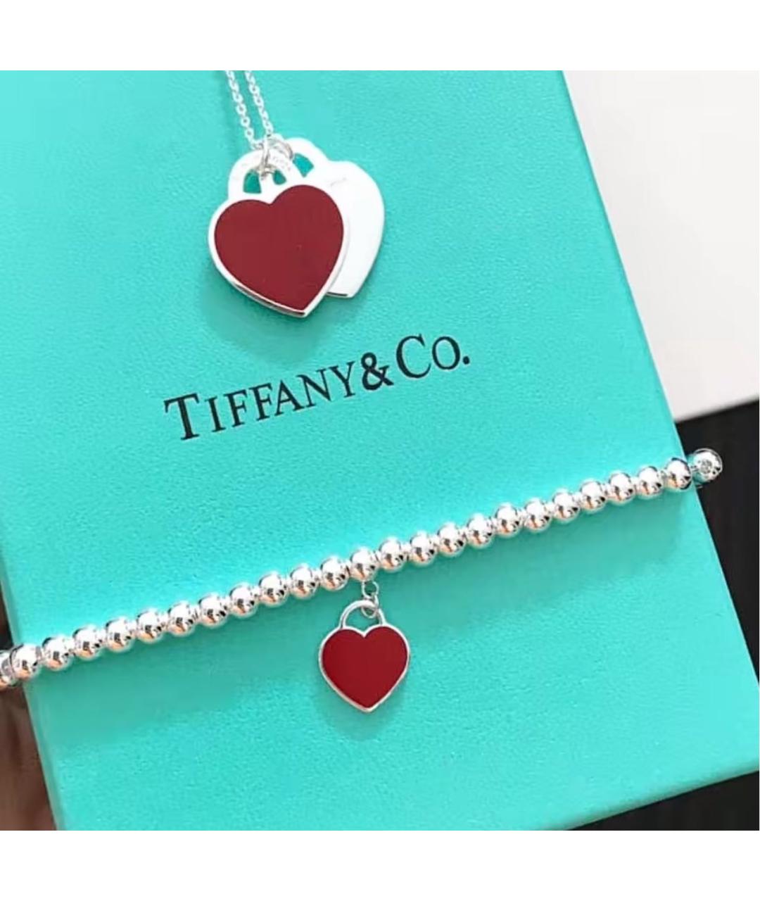 TIFFANY&CO Красный серебряный браслет, фото 4