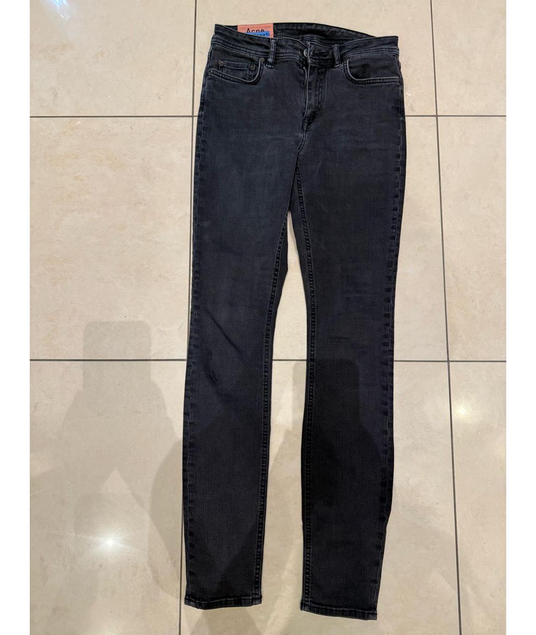ACNE STUDIOS Черные хлопко-полиэстеровые джинсы слим, фото 5