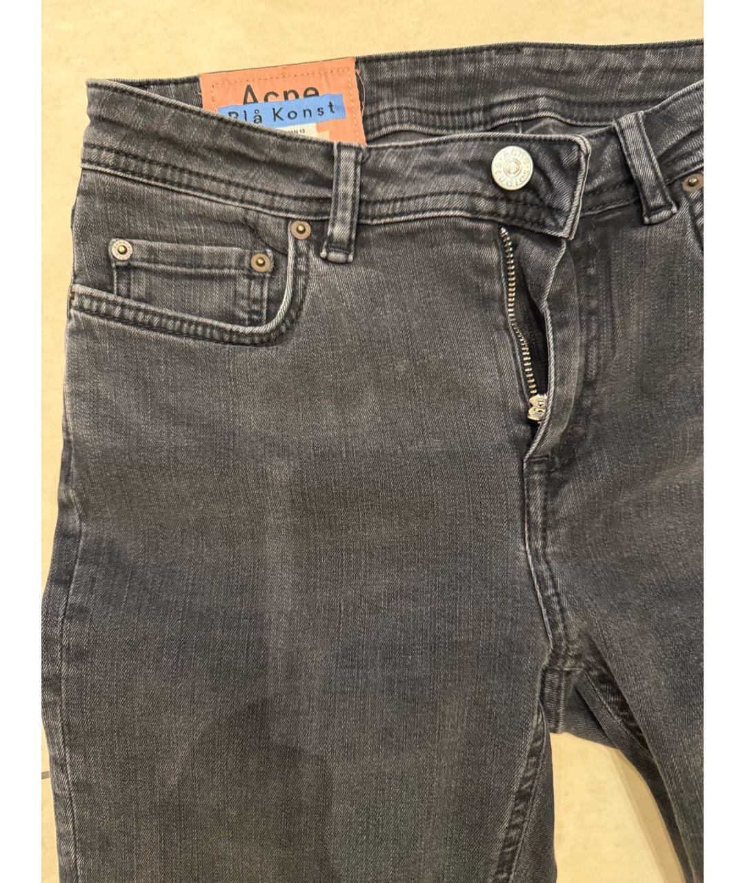 ACNE STUDIOS Черные хлопко-полиэстеровые джинсы слим, фото 4