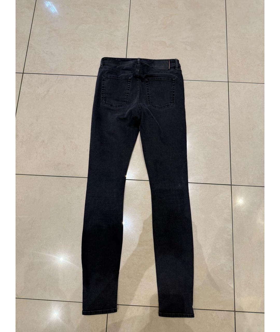 ACNE STUDIOS Черные хлопко-полиэстеровые джинсы слим, фото 2