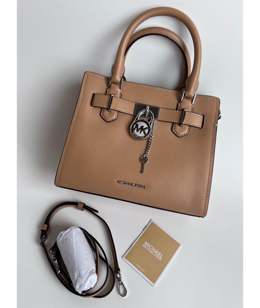 MICHAEL KORS Коричневая кожаная сумка с короткими ручками, фото 5