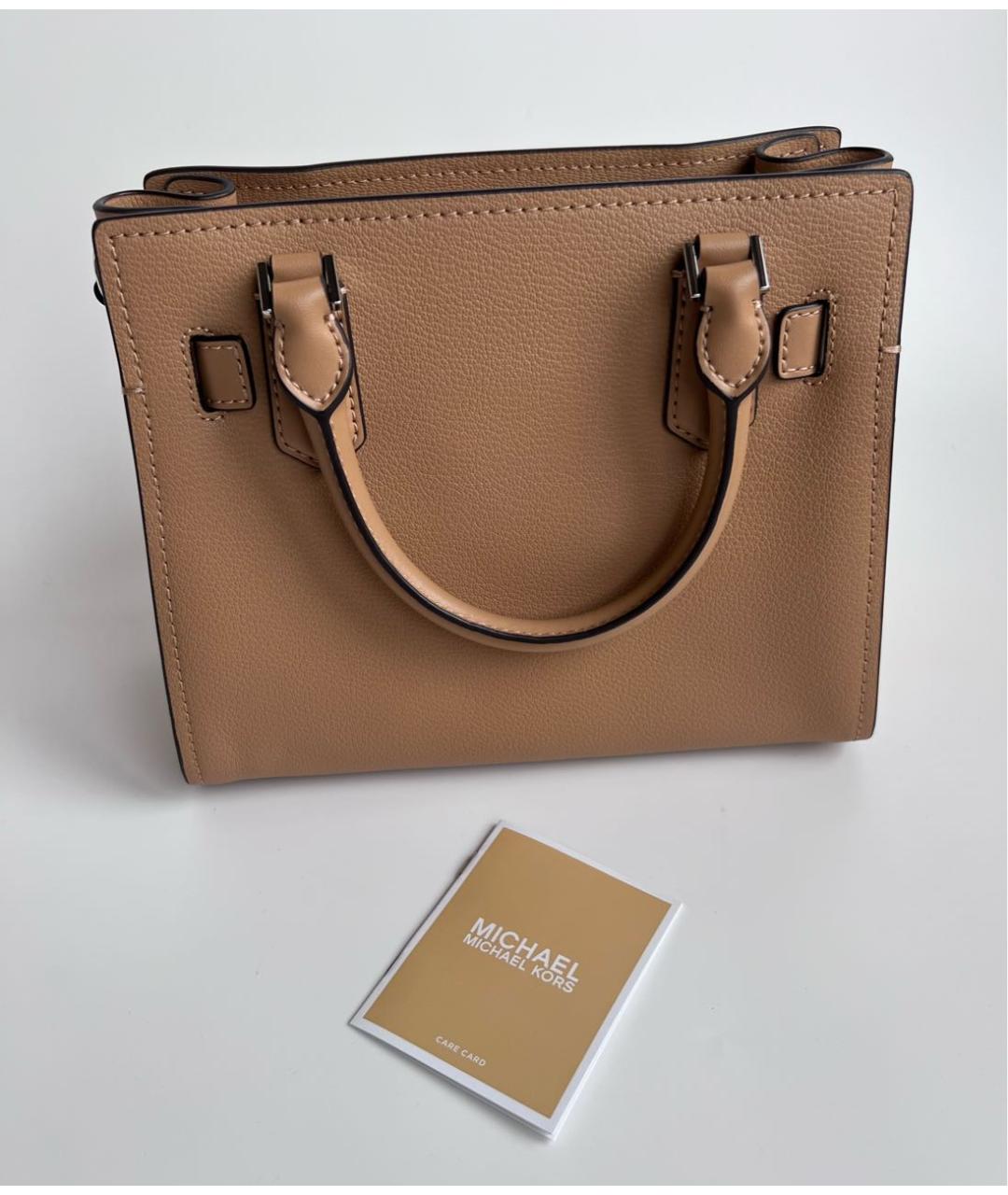 MICHAEL KORS Коричневая кожаная сумка с короткими ручками, фото 3