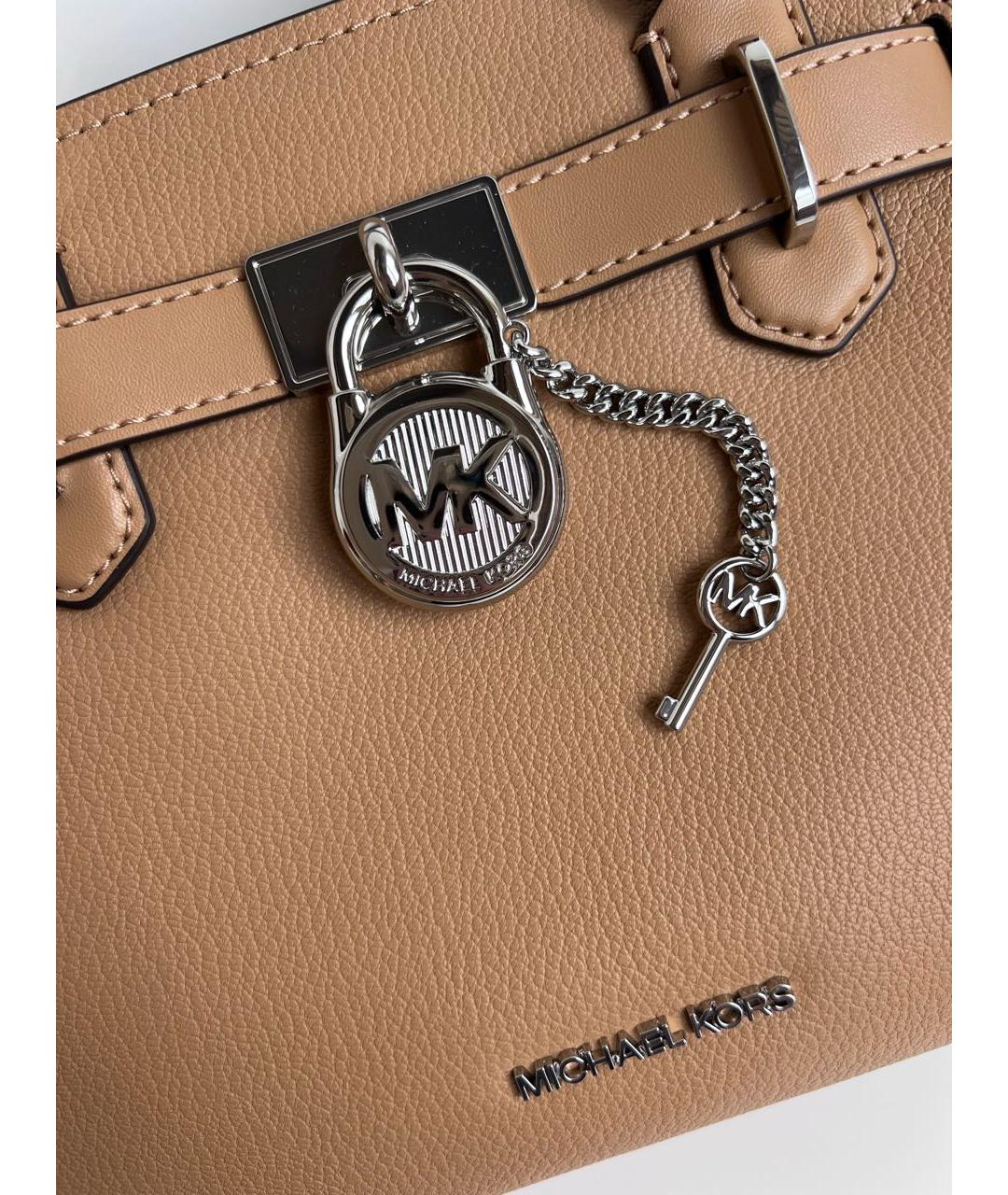 MICHAEL KORS Коричневая кожаная сумка с короткими ручками, фото 7