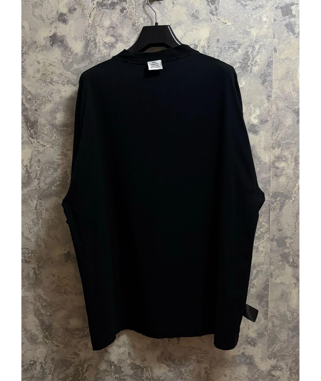 VETEMENTS Черная хлопковая футболка, фото 3