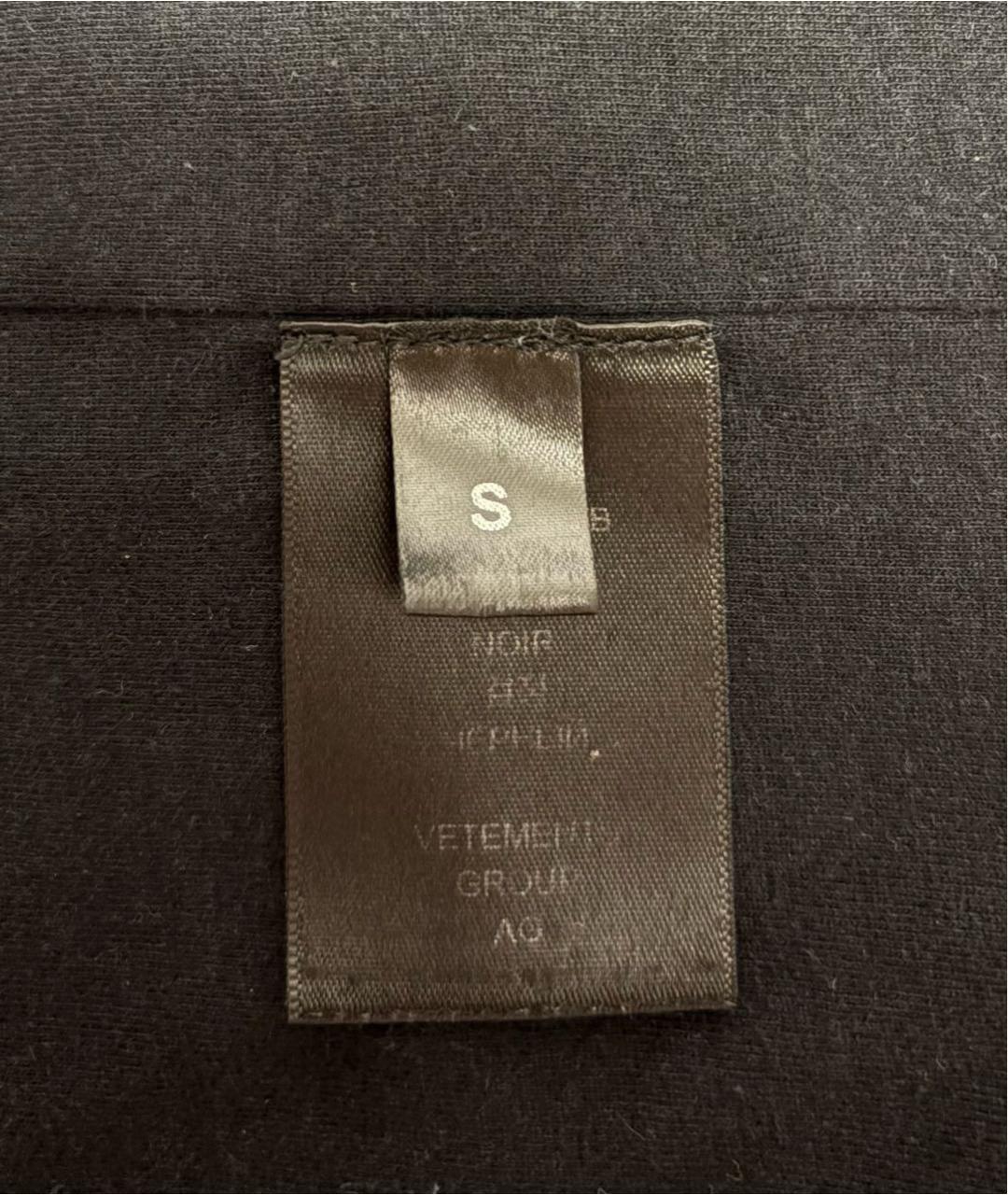 VETEMENTS Черная хлопковая футболка, фото 6