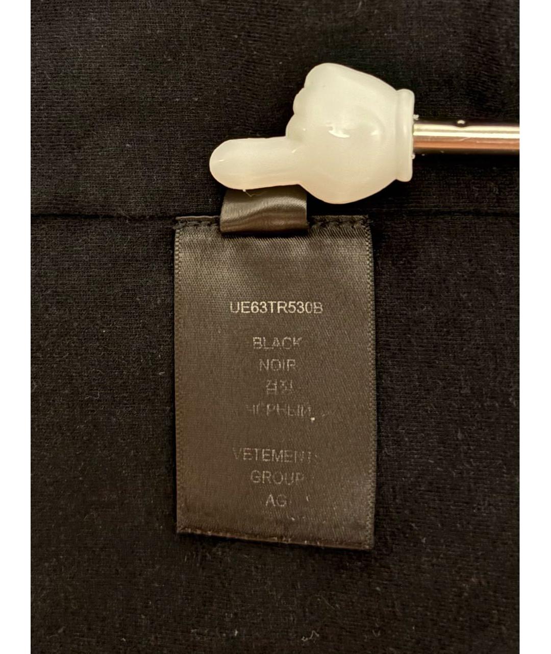 VETEMENTS Черная хлопковая футболка, фото 7
