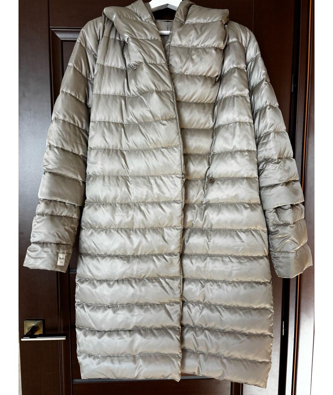 MAX MARA Серебрянный синтетический пуховик, фото 9