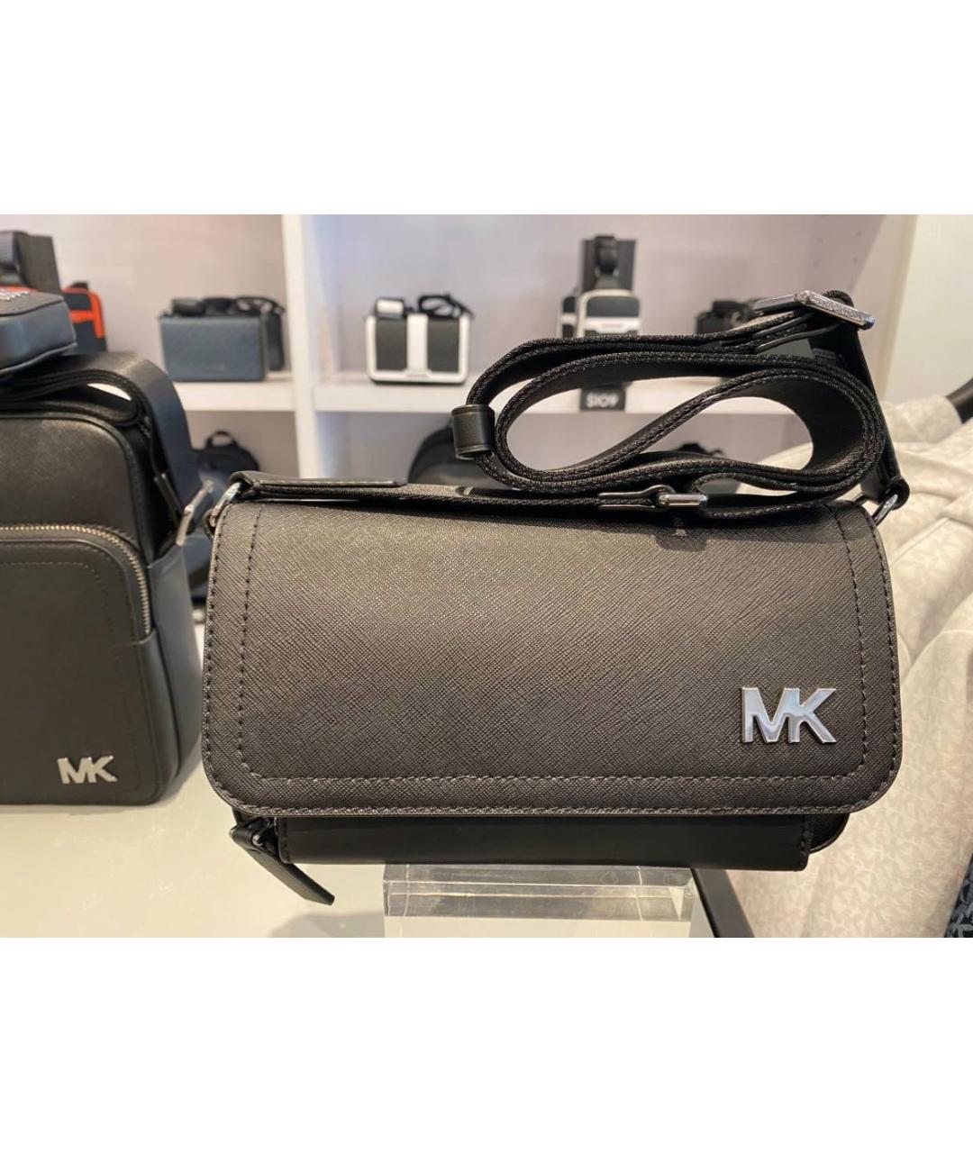 MICHAEL KORS Черная кожаная сумка на плечо, фото 7
