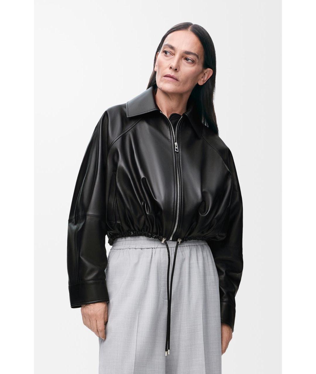 LOEWE Черная кожаная куртка, фото 4