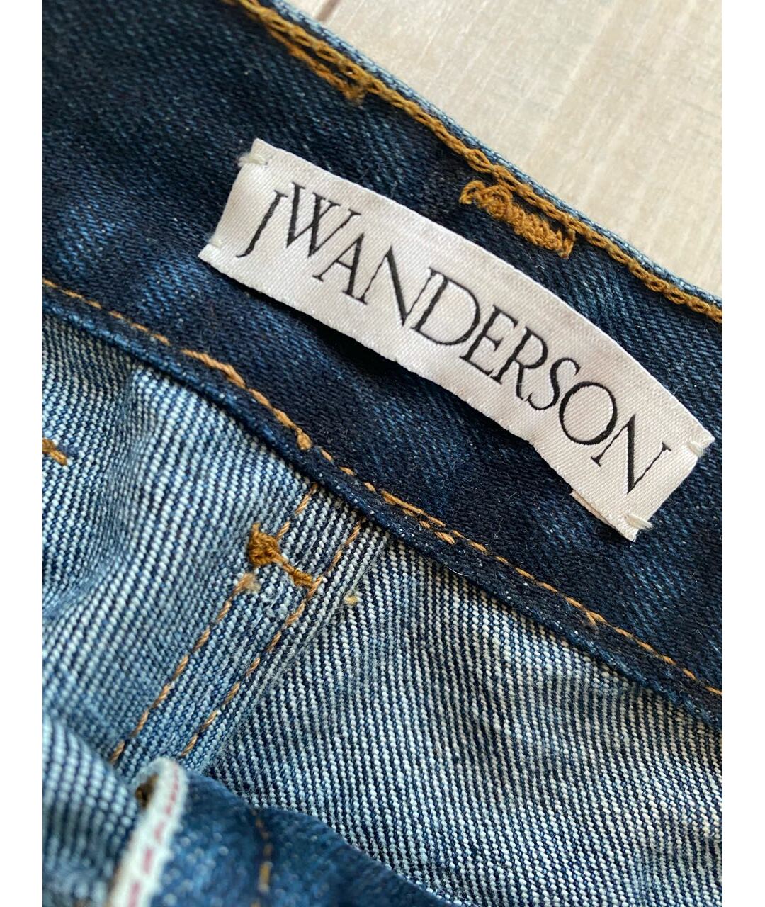 J.W.ANDERSON Темно-синие хлопковые прямые джинсы, фото 3