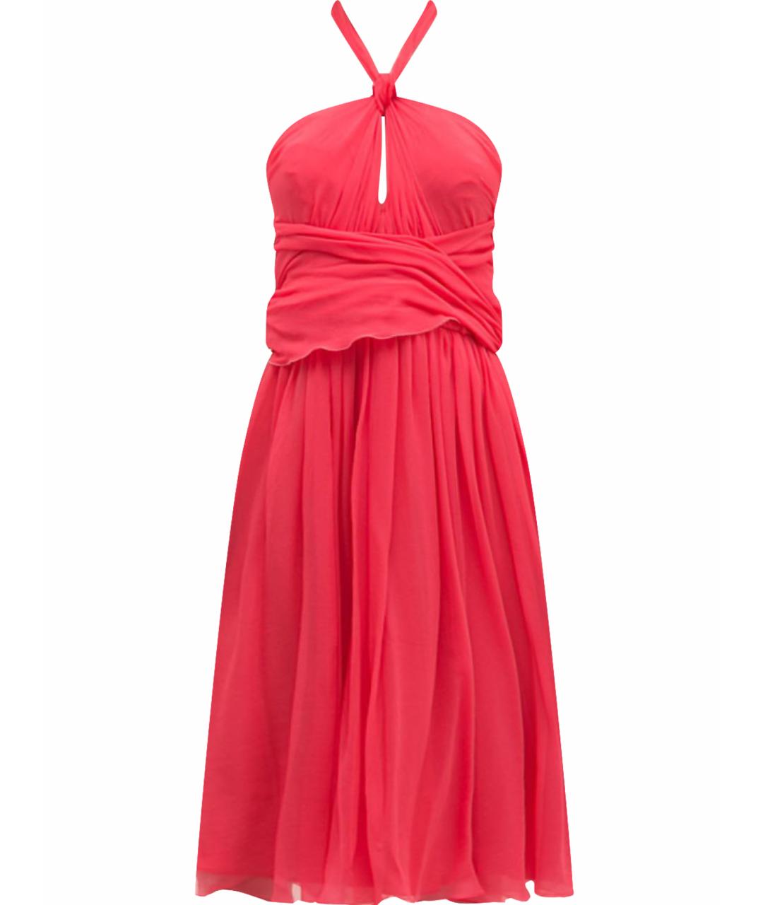 MAX MARA Розовое шелковое повседневное платье, фото 1