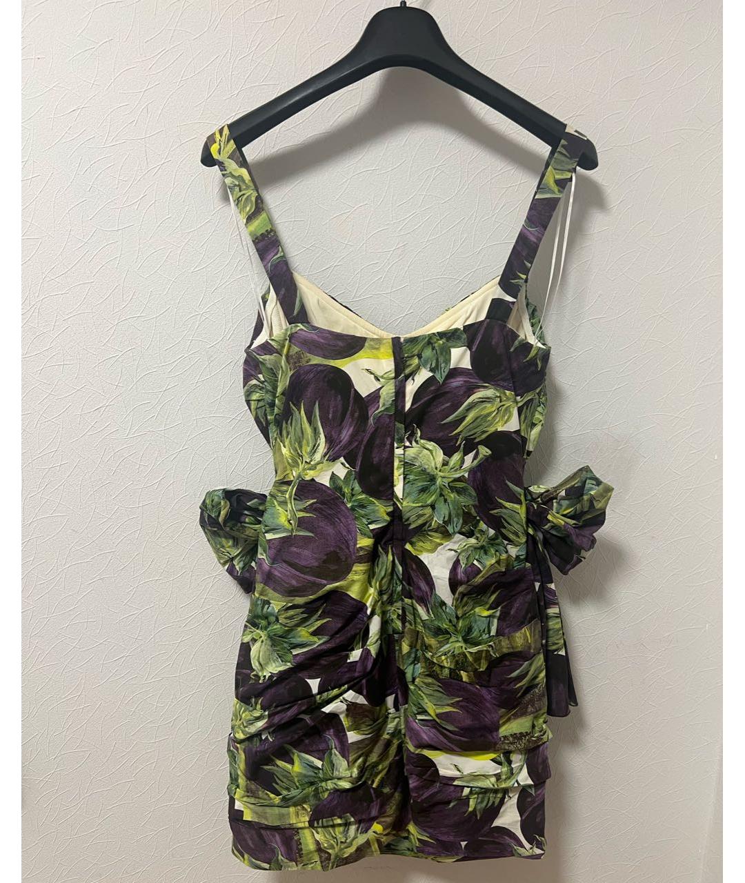 DOLCE&GABBANA Мульти хлопко-эластановое коктейльное платье, фото 3
