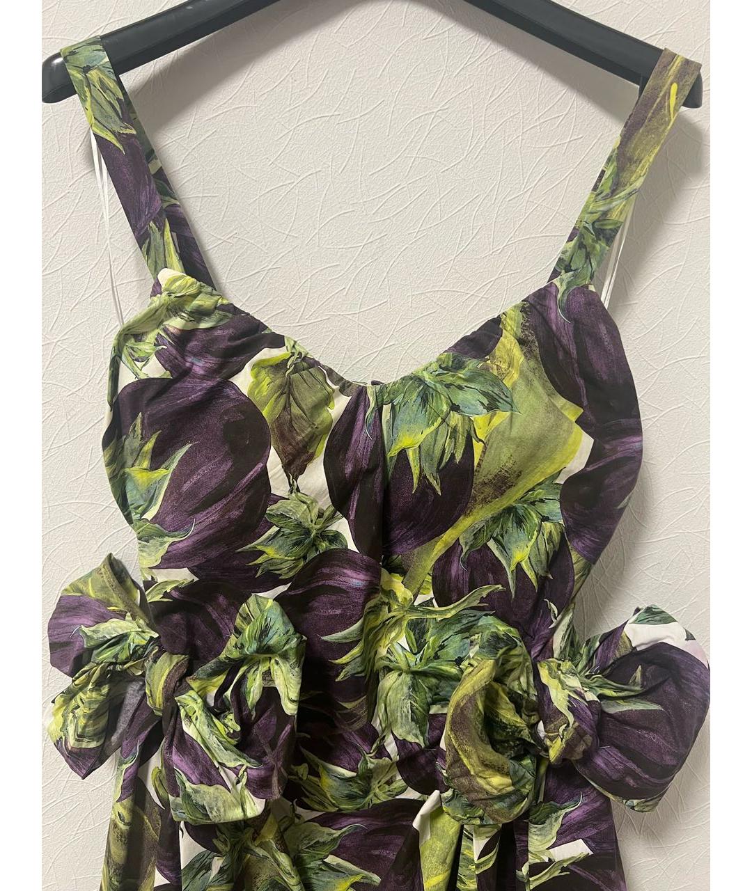 DOLCE&GABBANA Мульти хлопко-эластановое коктейльное платье, фото 5