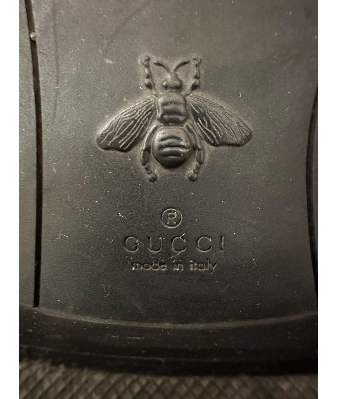 GUCCI Черные кожаные полусапоги, фото 5
