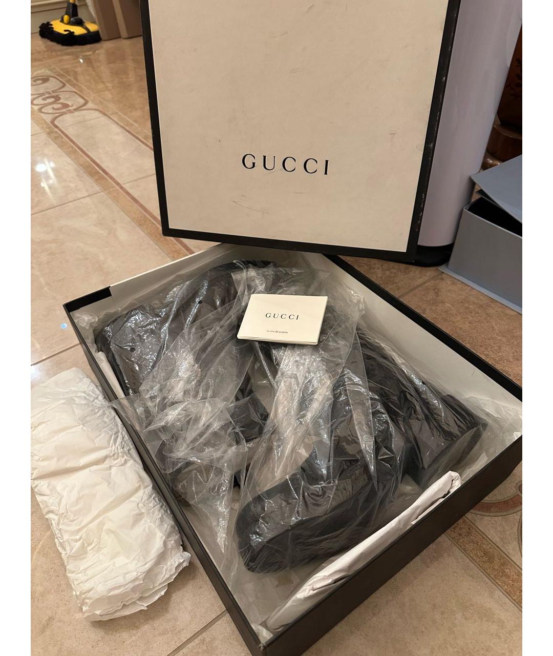 GUCCI Черные кожаные полусапоги, фото 7
