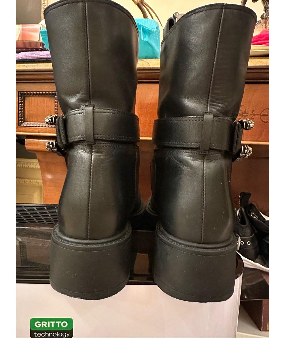 GUCCI Черные кожаные полусапоги, фото 4