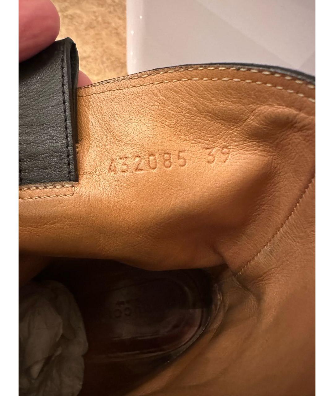 GUCCI Черные кожаные полусапоги, фото 6