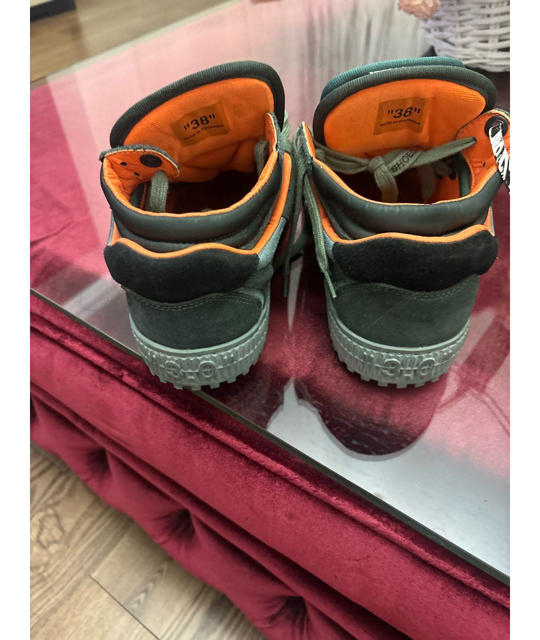 OFF-WHITE Хаки кеды, фото 4