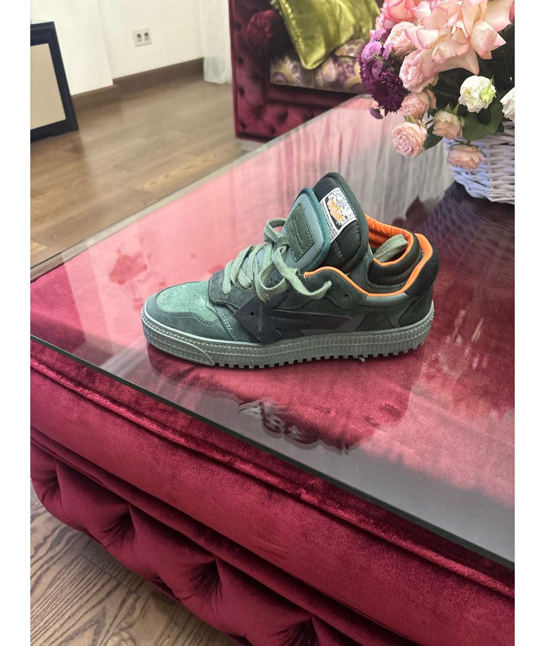 OFF-WHITE Хаки кеды, фото 6