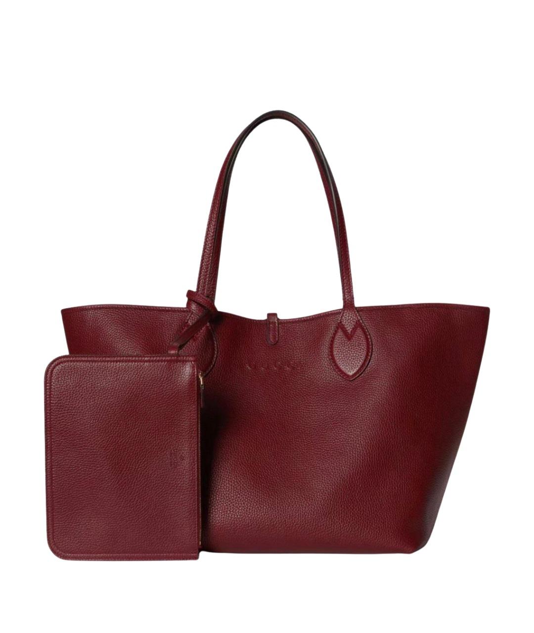GUCCI Бордовая кожаная сумка тоут, фото 1