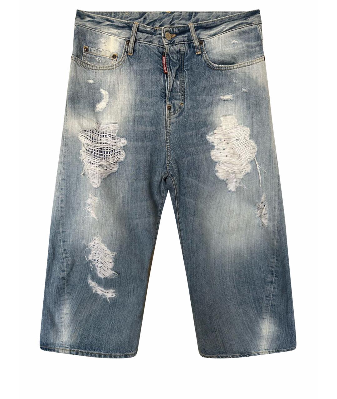 DSQUARED2 Голубые хлопковые прямые джинсы, фото 1