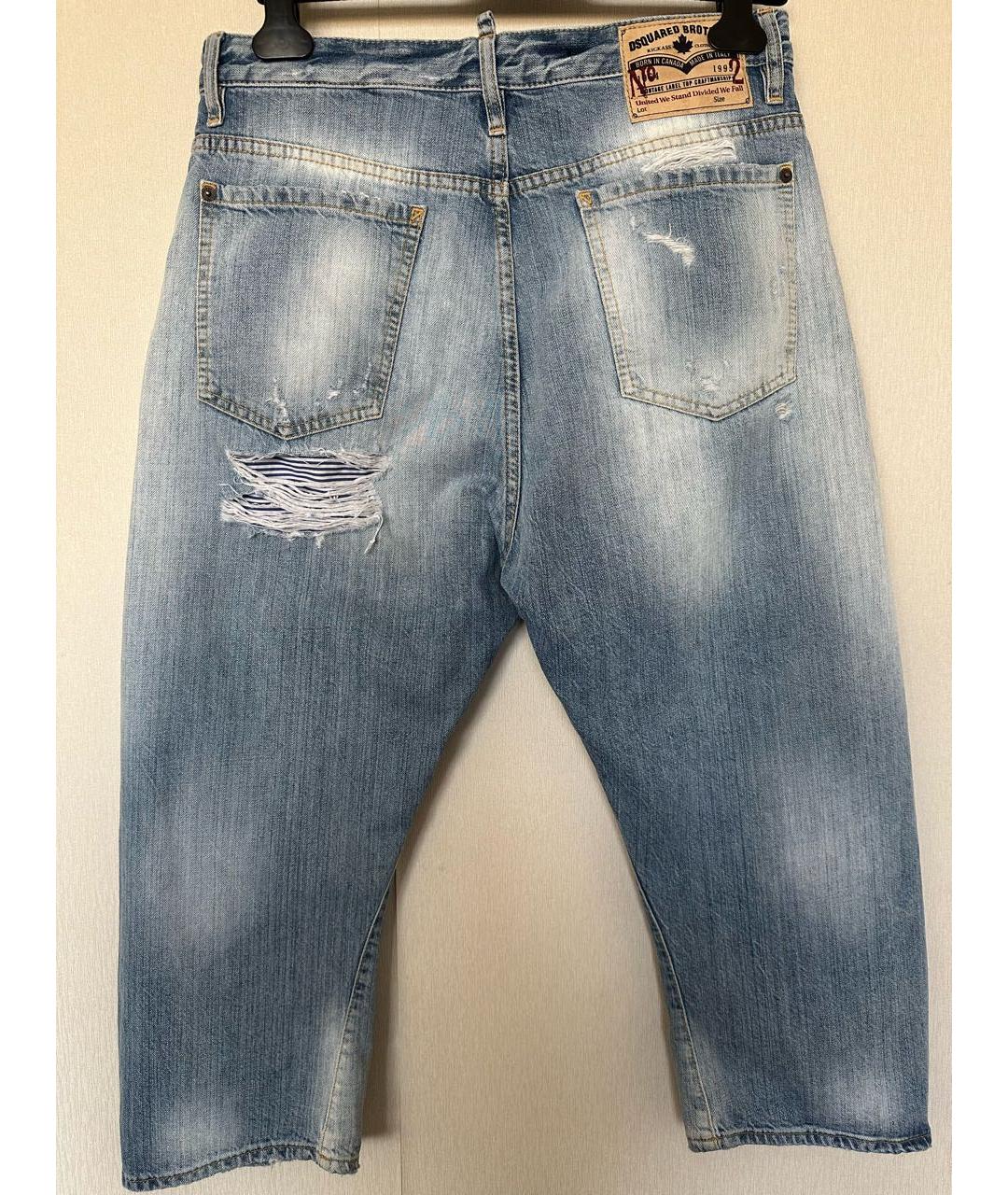 DSQUARED2 Голубые хлопковые прямые джинсы, фото 2