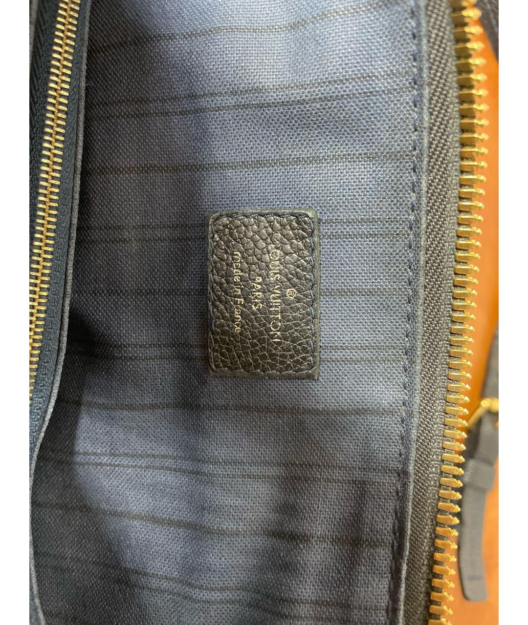 LOUIS VUITTON Темно-синяя кожаная сумка с короткими ручками, фото 5