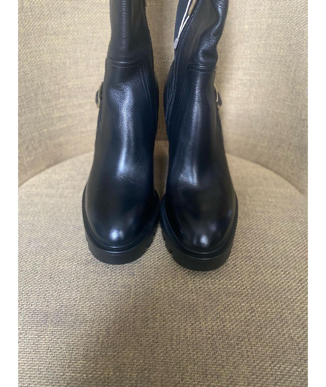 SANTONI Черные кожаные сапоги, фото 3