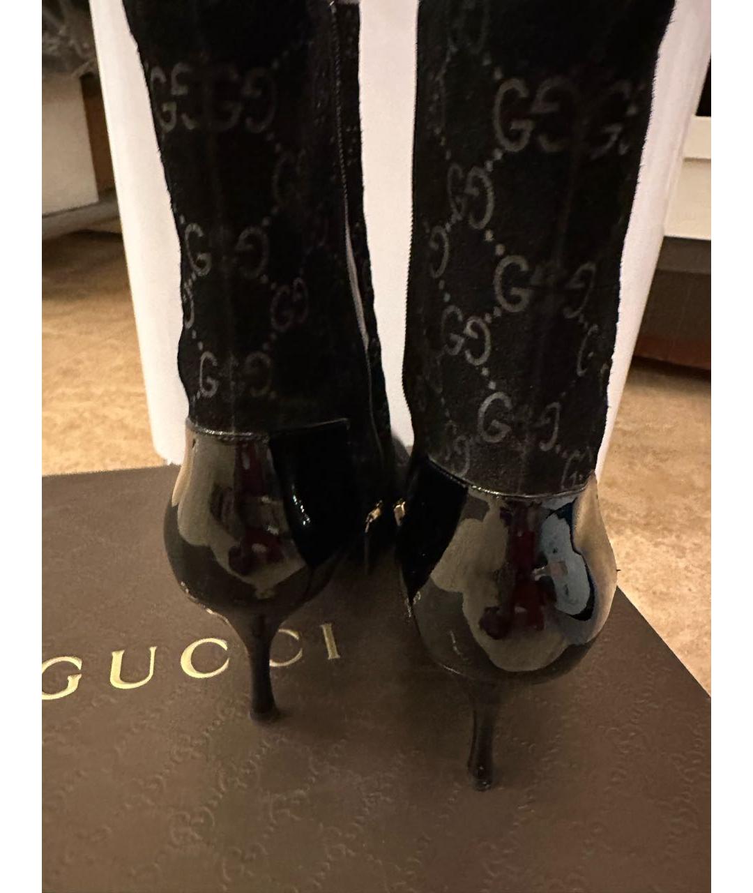 GUCCI Черные замшевые ботильоны, фото 4