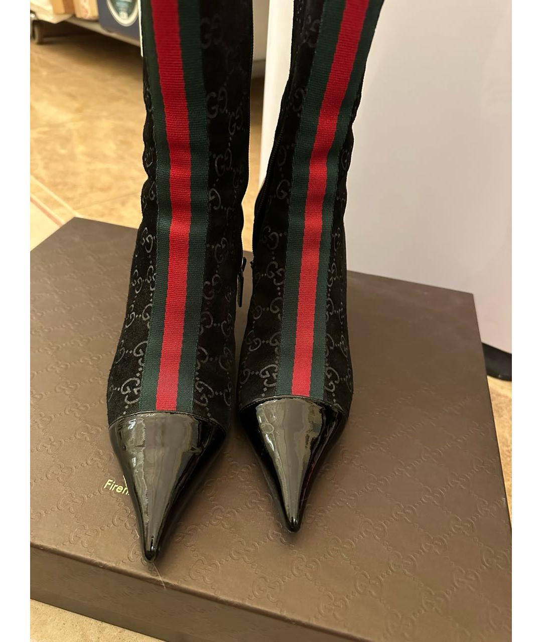GUCCI Черные замшевые ботильоны, фото 2