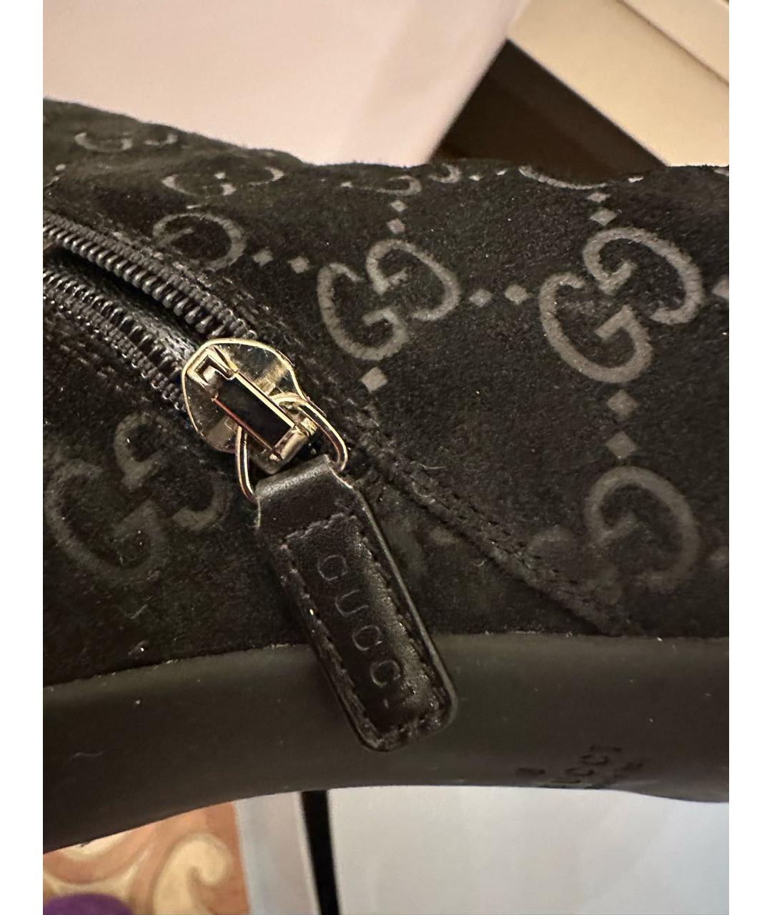 GUCCI Черные замшевые ботильоны, фото 6