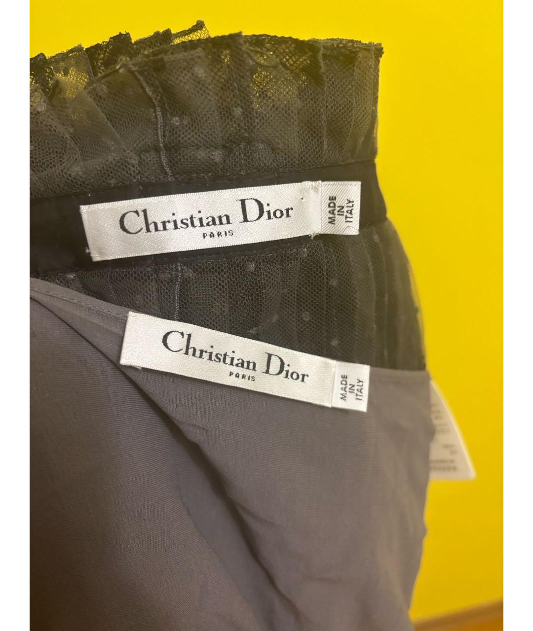 CHRISTIAN DIOR Черная полиамидовая юбка миди, фото 3