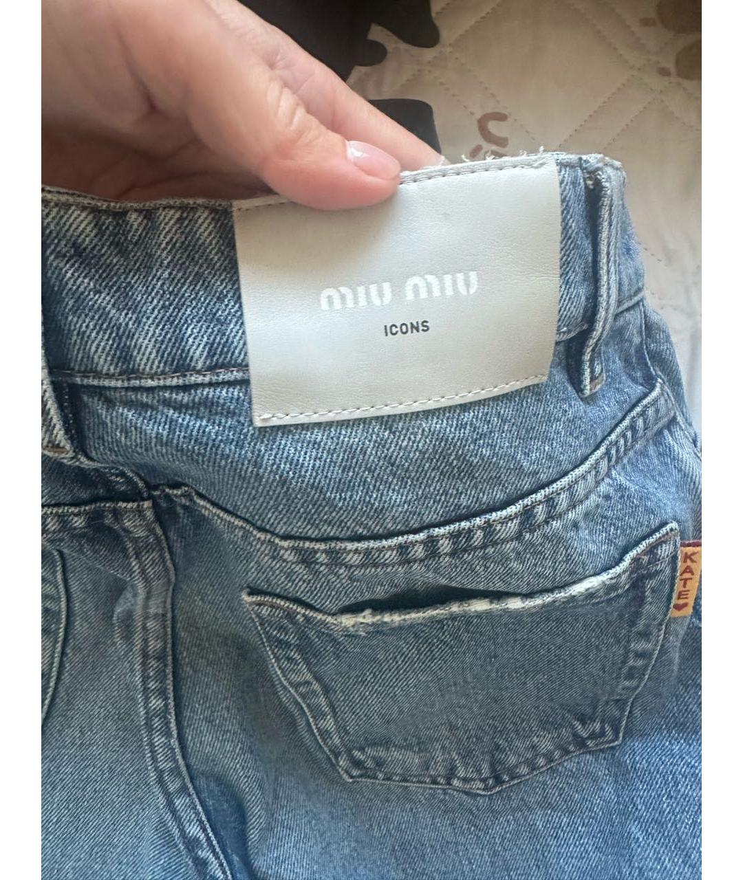 MIU MIU Хлопковые джинсы слим, фото 2