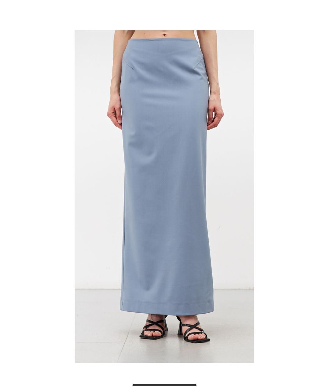 JACQUEMUS Голубая хлопковая юбка макси, фото 6