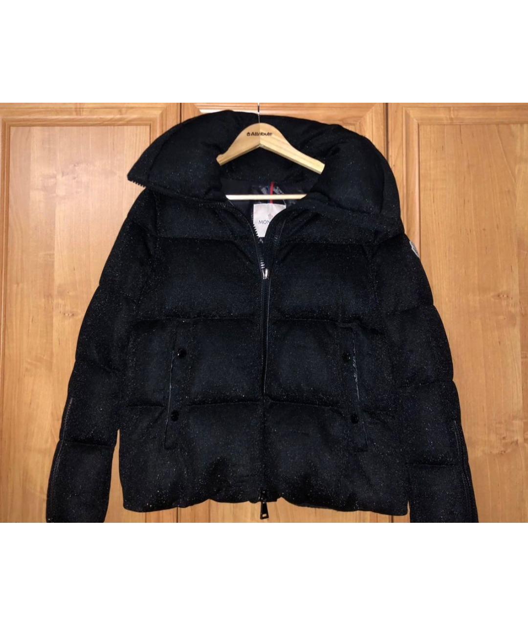 MONCLER Черный пуховик, фото 4