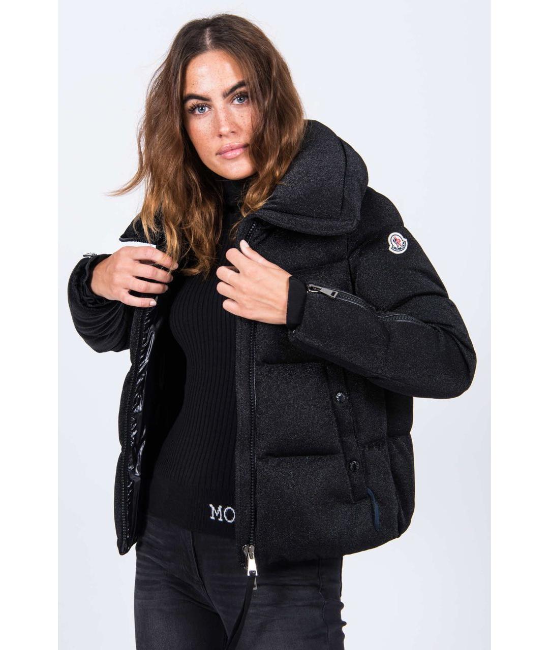 MONCLER Черный пуховик, фото 2
