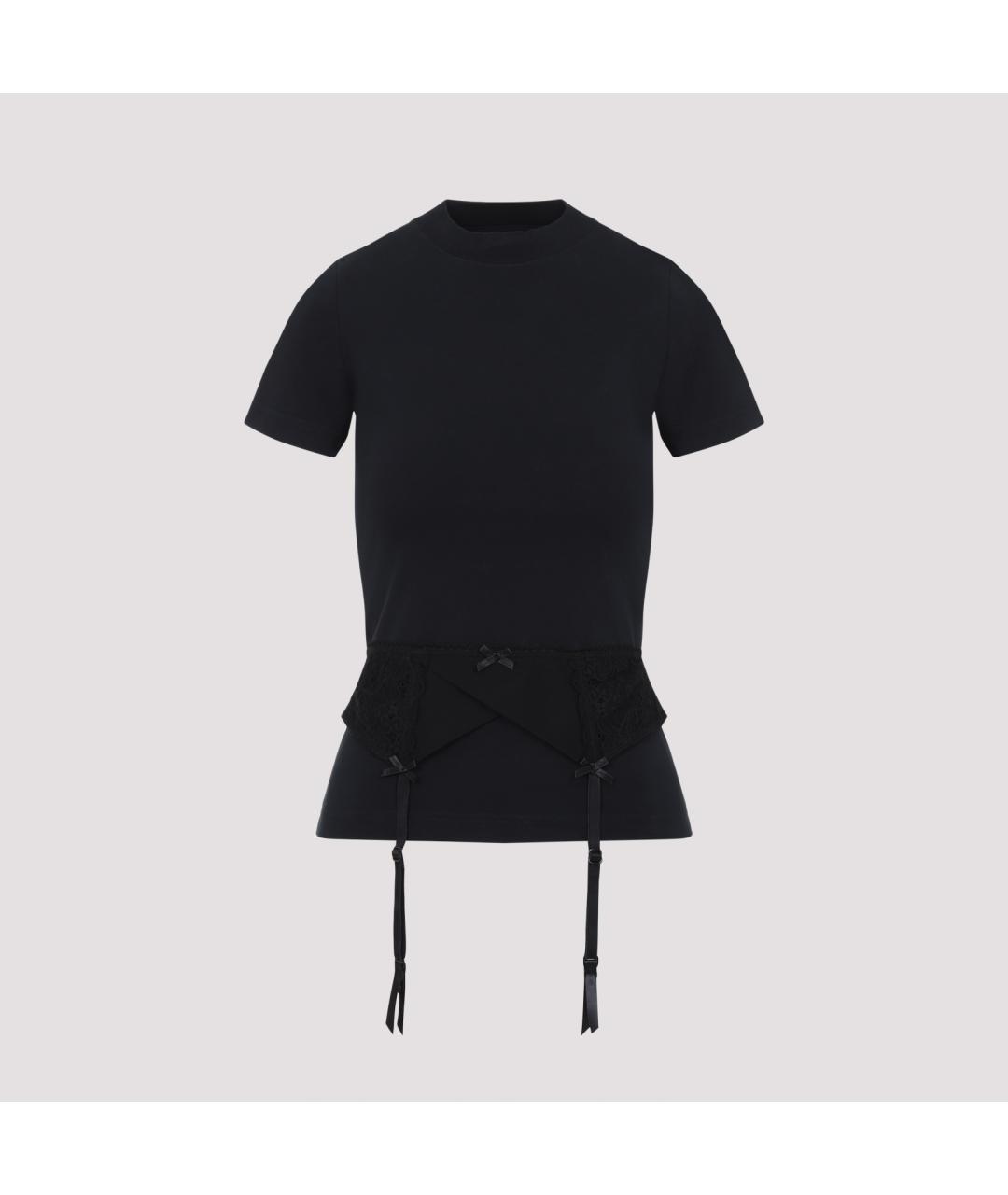 BALENCIAGA Черная хлопковая футболка, фото 2