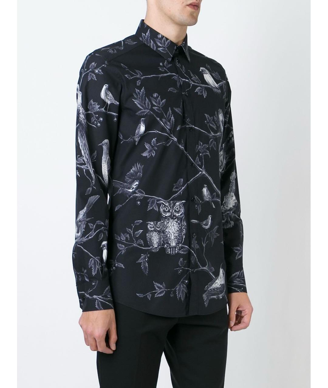 DOLCE&GABBANA Темно-синяя хлопковая кэжуал рубашка, фото 2