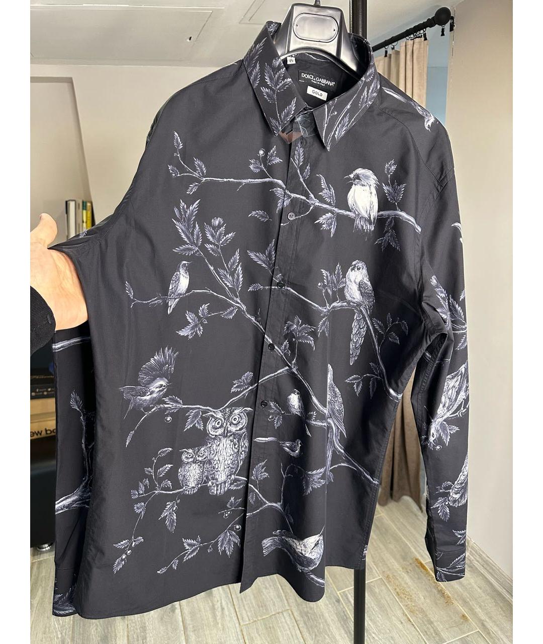 DOLCE&GABBANA Темно-синяя хлопковая кэжуал рубашка, фото 5