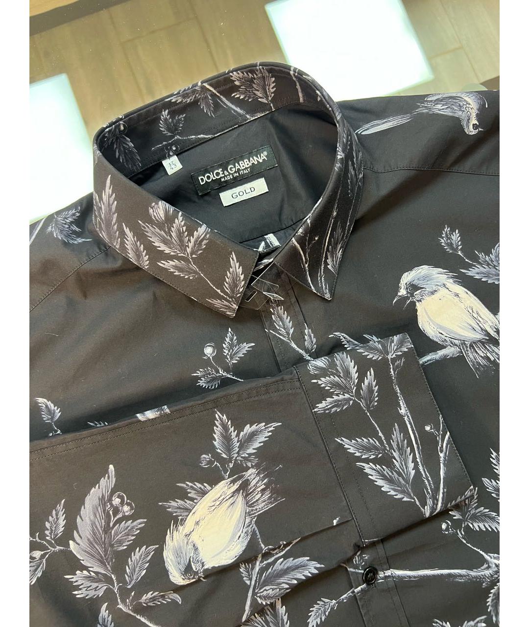 DOLCE&GABBANA Темно-синяя хлопковая кэжуал рубашка, фото 7