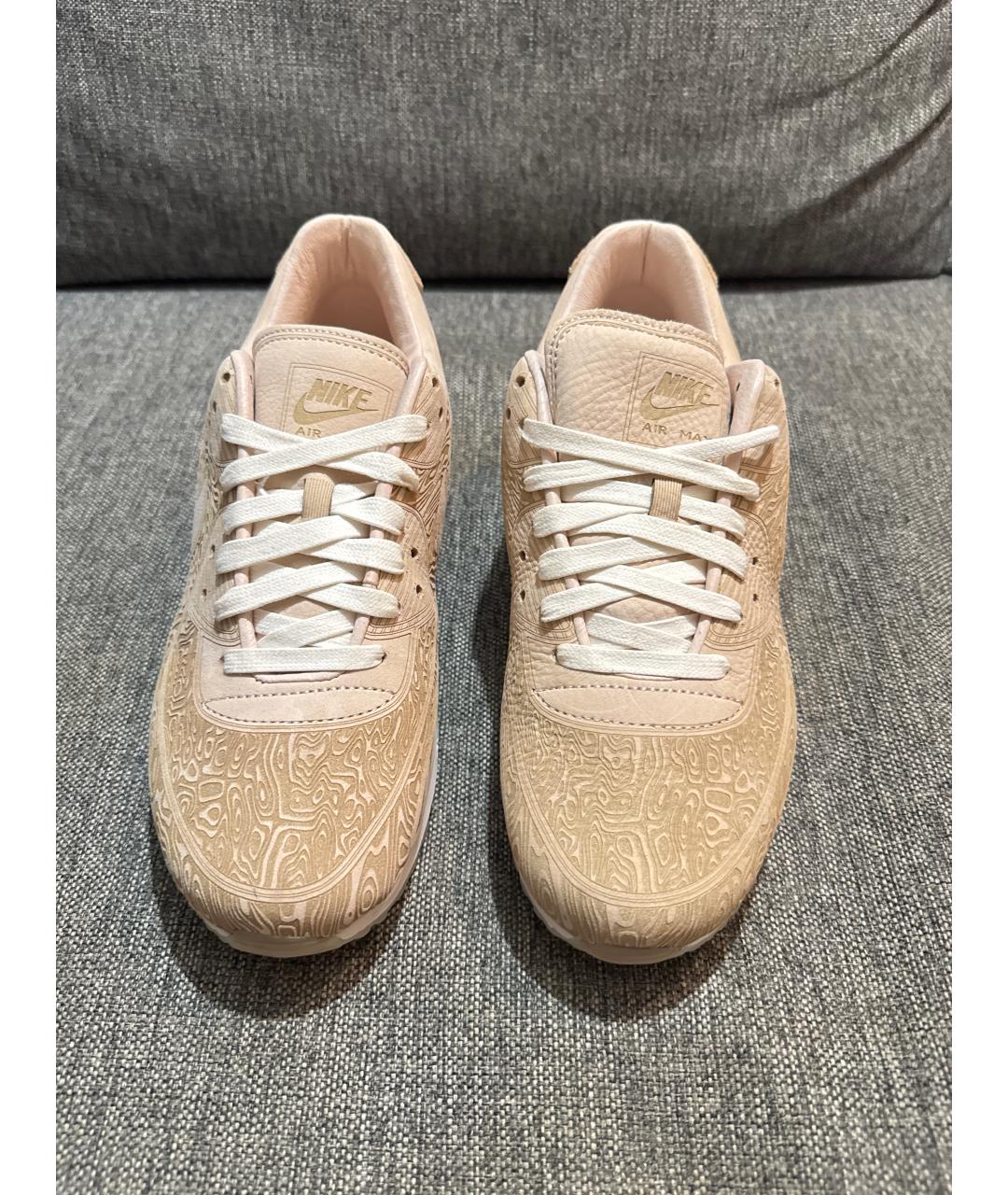 NIKE Бежевые замшевые низкие кроссовки / кеды, фото 2