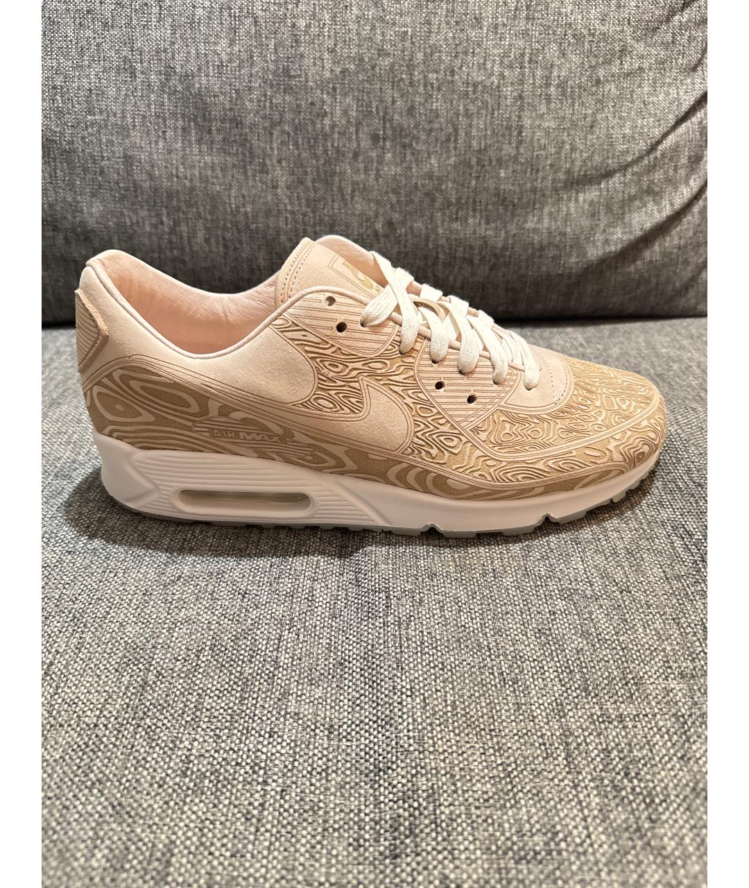 NIKE Бежевые замшевые низкие кроссовки / кеды, фото 4