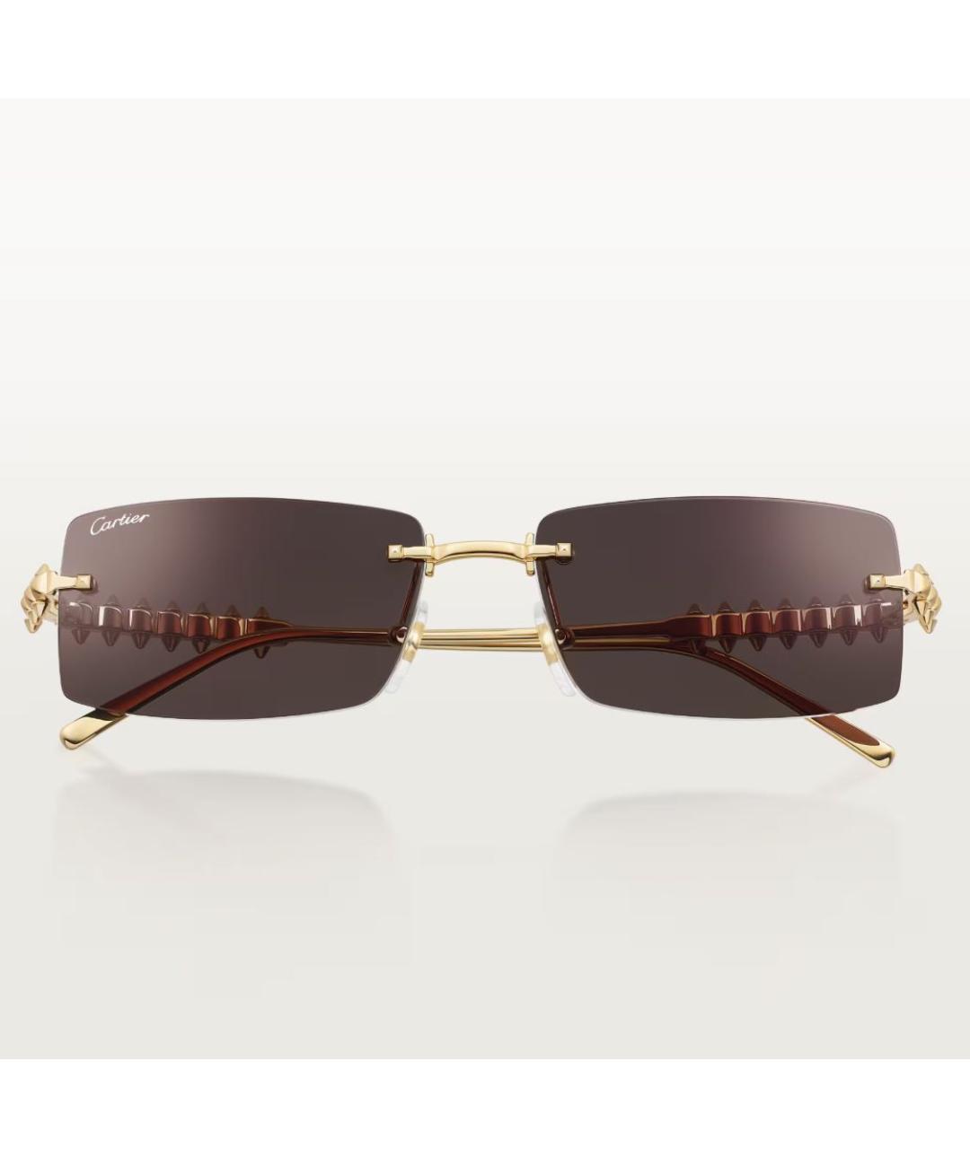 CARTIER Черные металлические солнцезащитные очки, фото 4