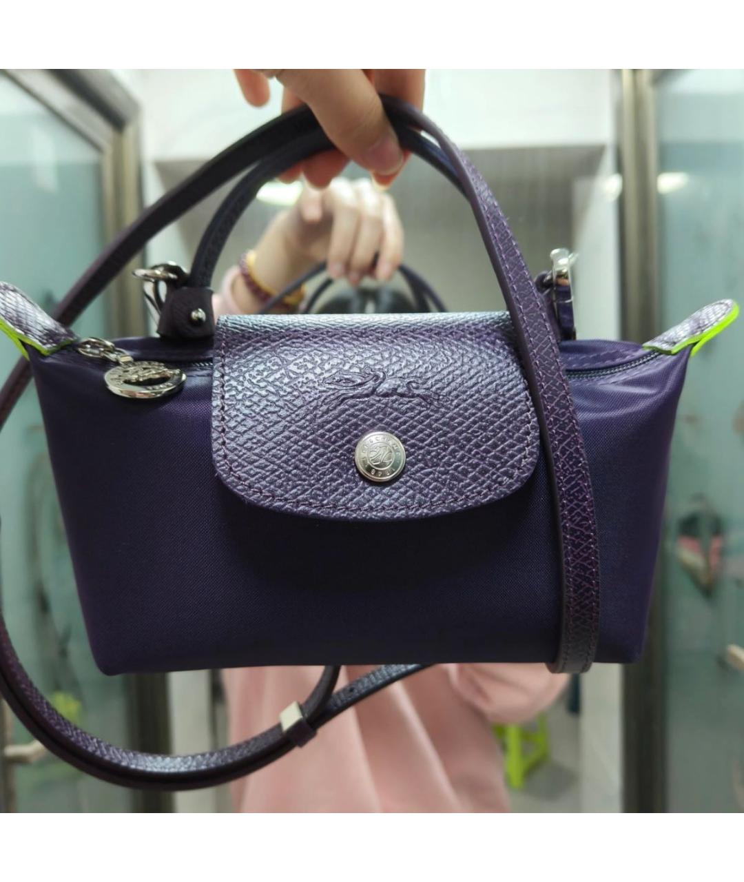 LONGCHAMP Фиолетовая сумка с короткими ручками, фото 6