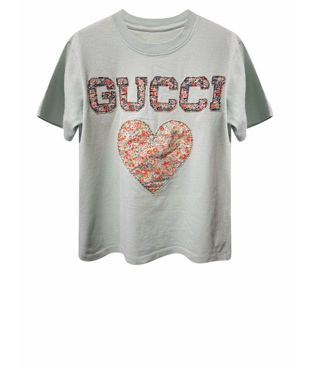 GUCCI Салатовая хлопковая футболка, фото 1